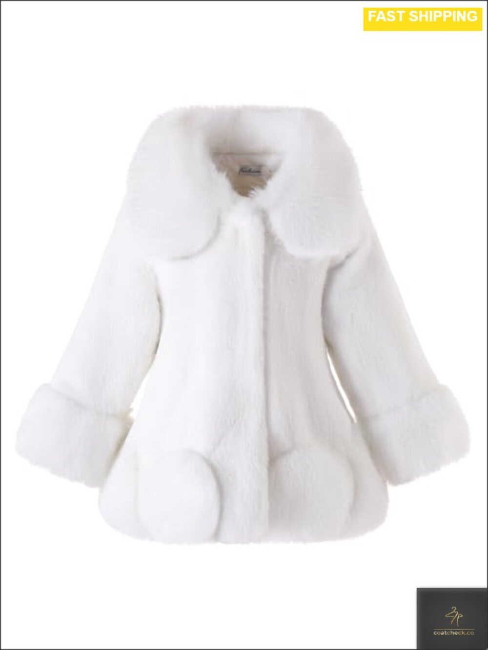 Girls Faux Fur Long Coat Fluffy Warm Winter Princess Outwear